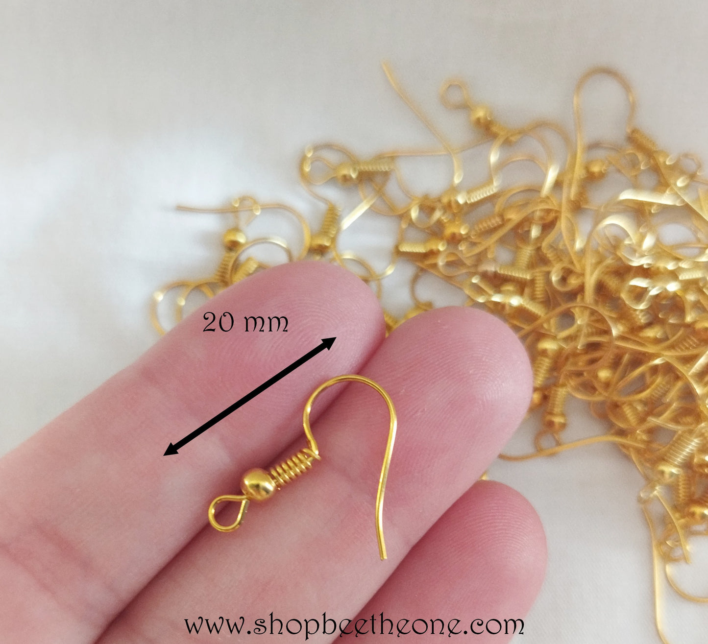 1 Paire de Supports Boucles d'oreilles Dormeuses - Jaune doré - 20 mm