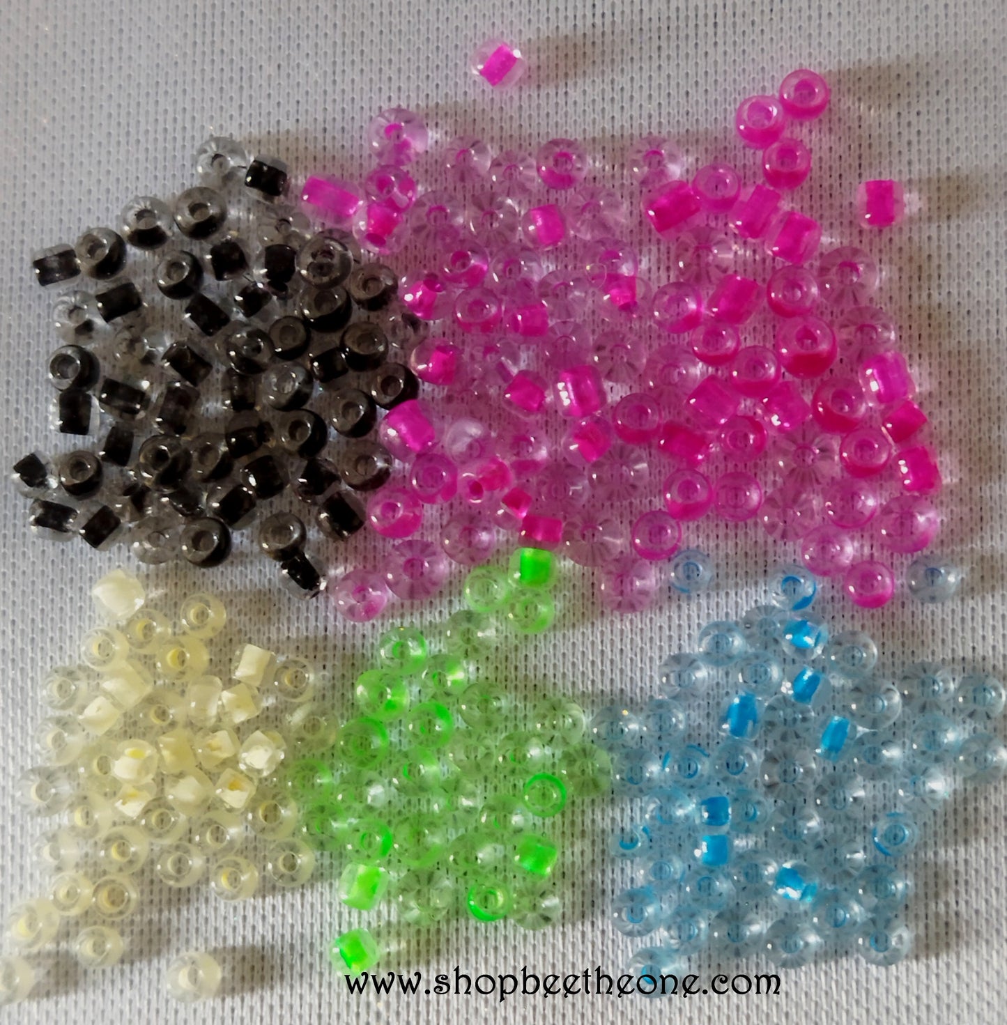 Lot de 1 g de Perles de rocaille intercalaire graine en verre - 2 mm - 6 coloris
