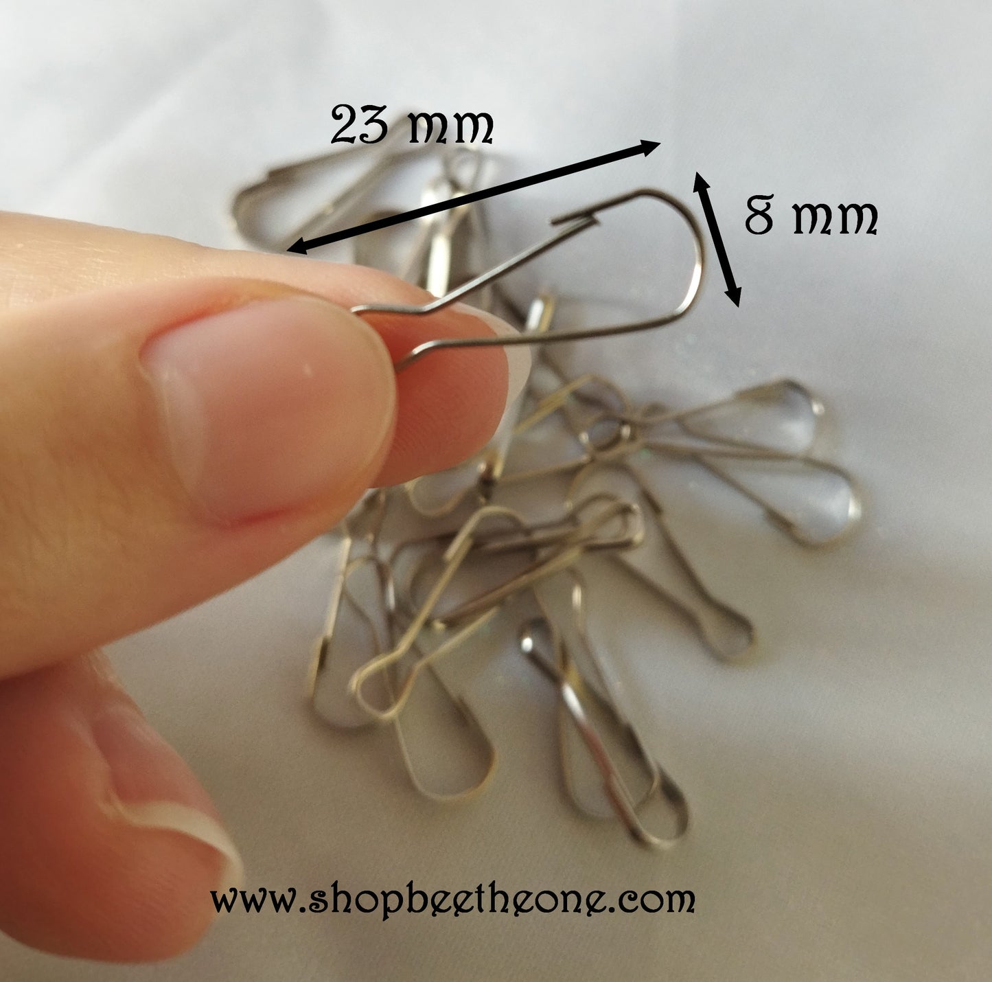 Attache Fermoir Clip poussoir Support connecteur - 23 mm - Argent mat - pour bijoux, sacs, décoration...