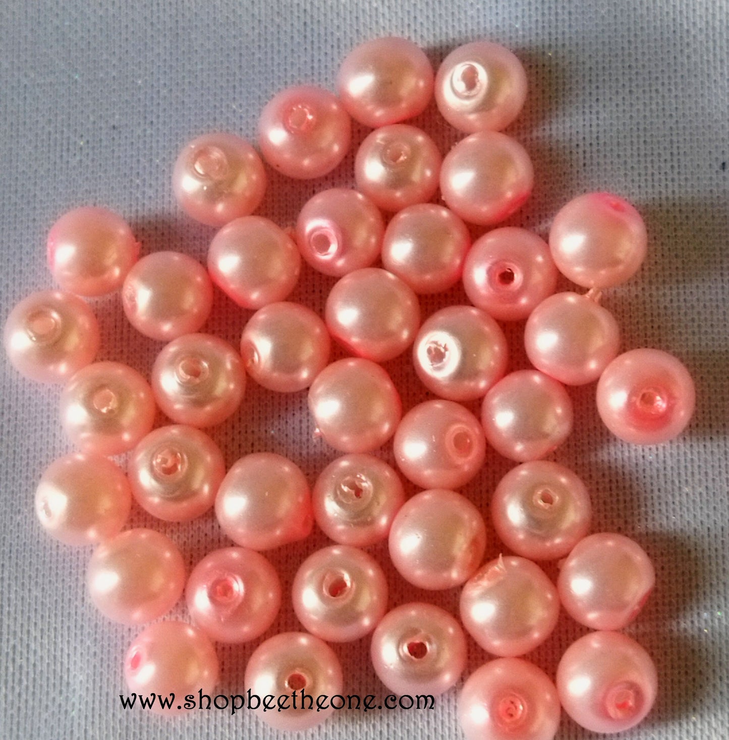 Perle ronde en plastique - 5-6 mm - rose clair