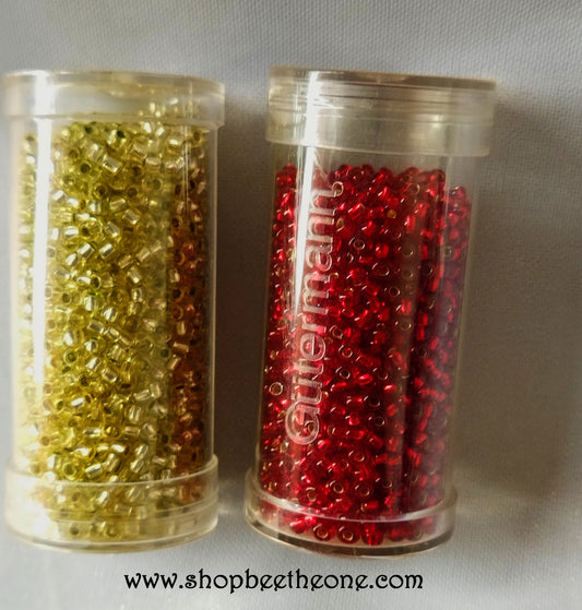 Lot de 1 g de Perles de rocaille rondes en verre Gütermann Rocailles - 2,7 mm (9/o) - 2 coloris