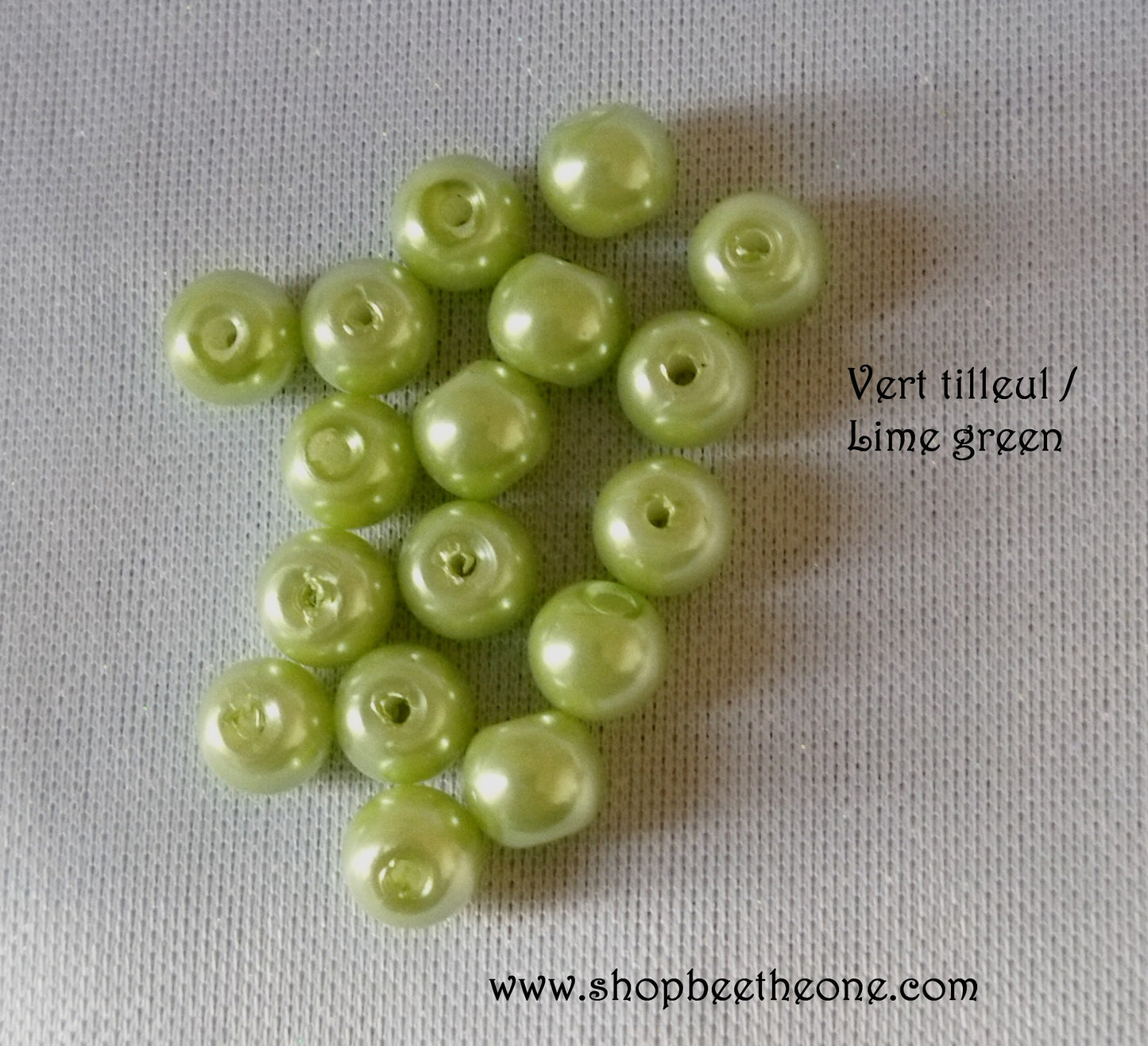 Perle ronde en plastique - 5-6 mm - camaïeu de vert au choix