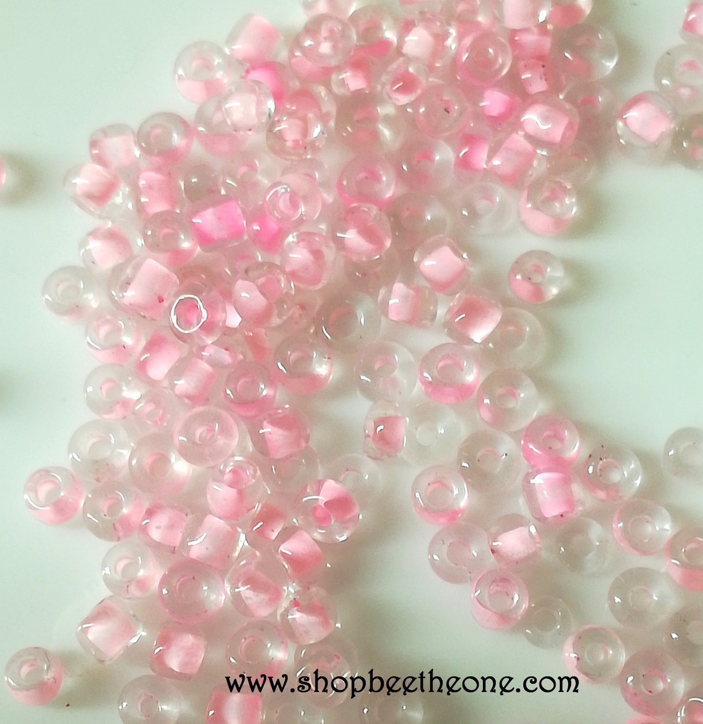 Lot de 1 g de Perles de rocaille intercalaire graine en verre - 3 mm - rose clair