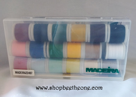 Boîte de 18 Bobines de Fil polyester pour couture Madeira Aerofil - 18 x 200 m