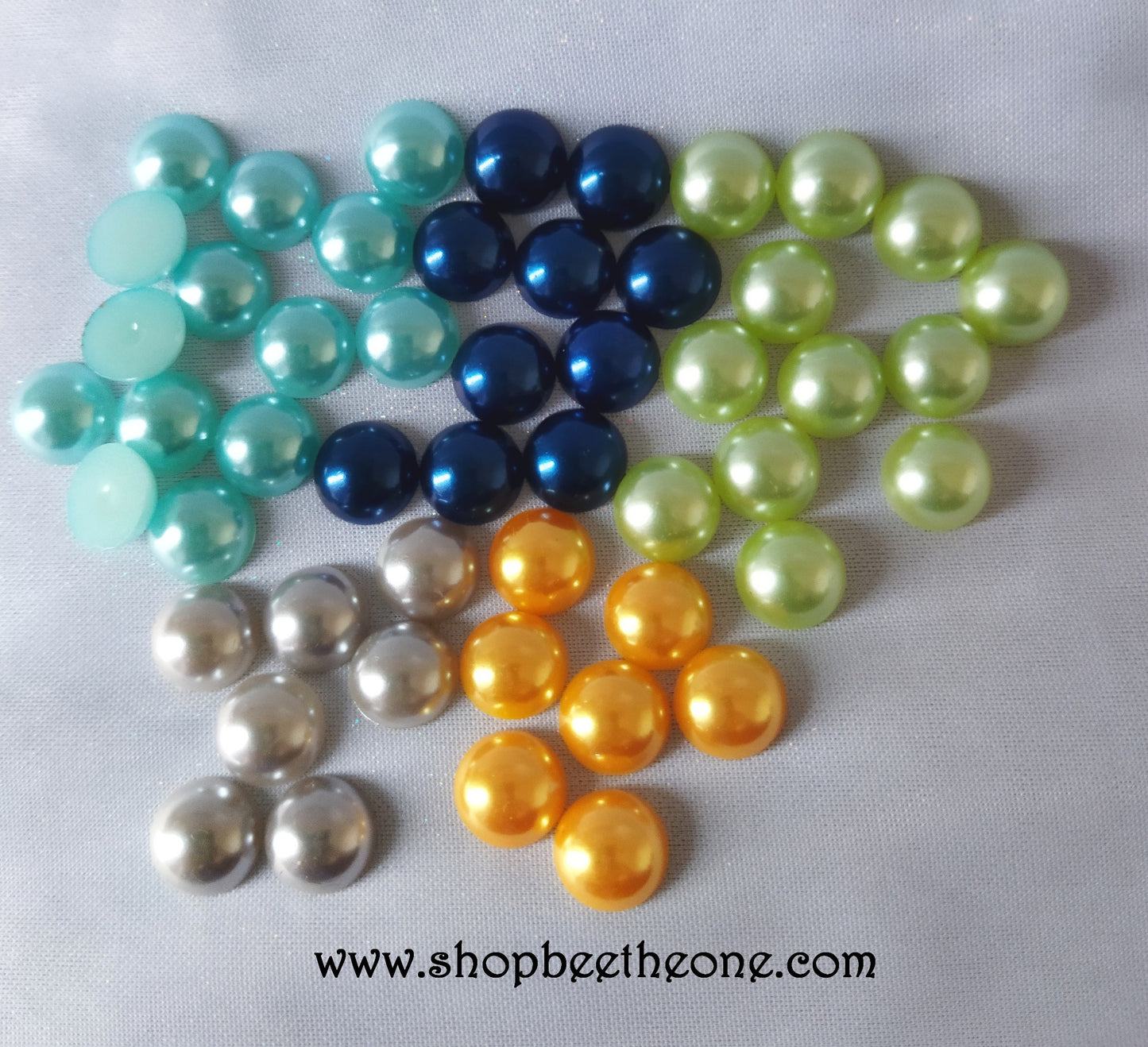 Cabochon rond strass demi-perle - 12 mm - 5 coloris