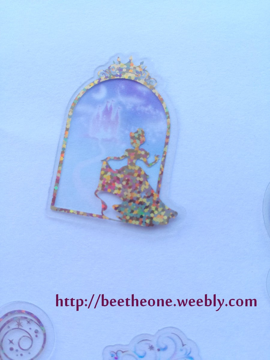 Pochette de Stickers "cristal" Contes de fées - Cendrillon