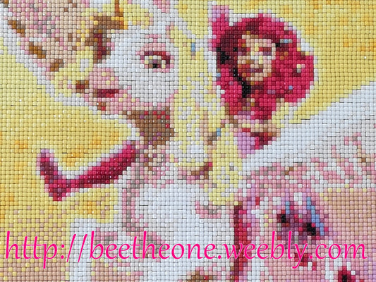 Tableau 3D Strass Personnalisé: Mia and Me - "Mia et Onchao"