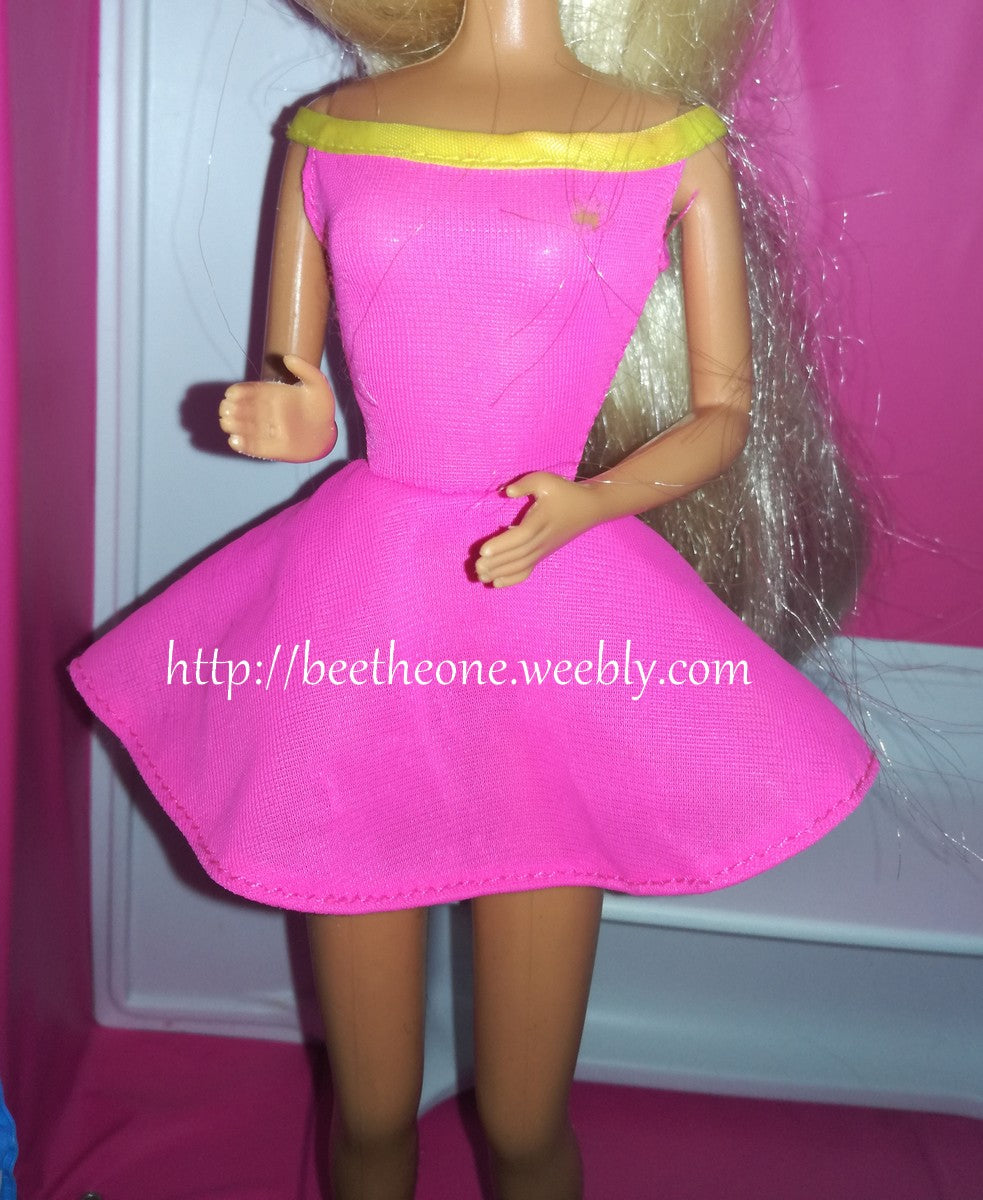 Habillage Loisir (Easy Living) Robe rose à noeuds rose - Mattel 1990 - Vêtement