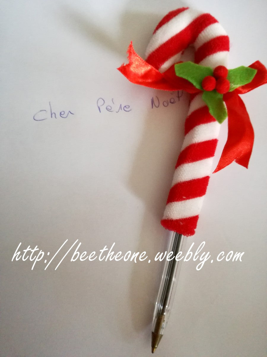 Décoration Ornement de Noël Etui cache-stylo "Bonbon sucette candy" pour stylo ou crayon