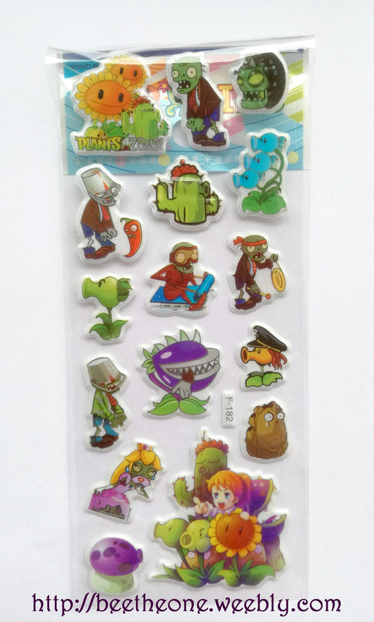 Planche de stickers Plantes et Zombies"