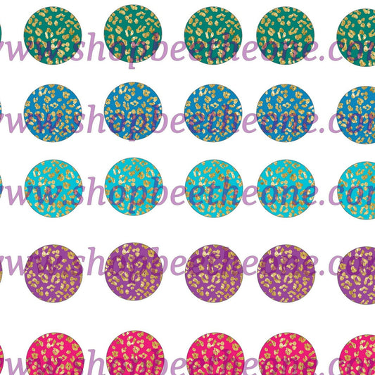 Images digitales pour Cabochons - Imprimé panthère sur fond coloré - 66 images x 20 mm - A télécharger et imprimer